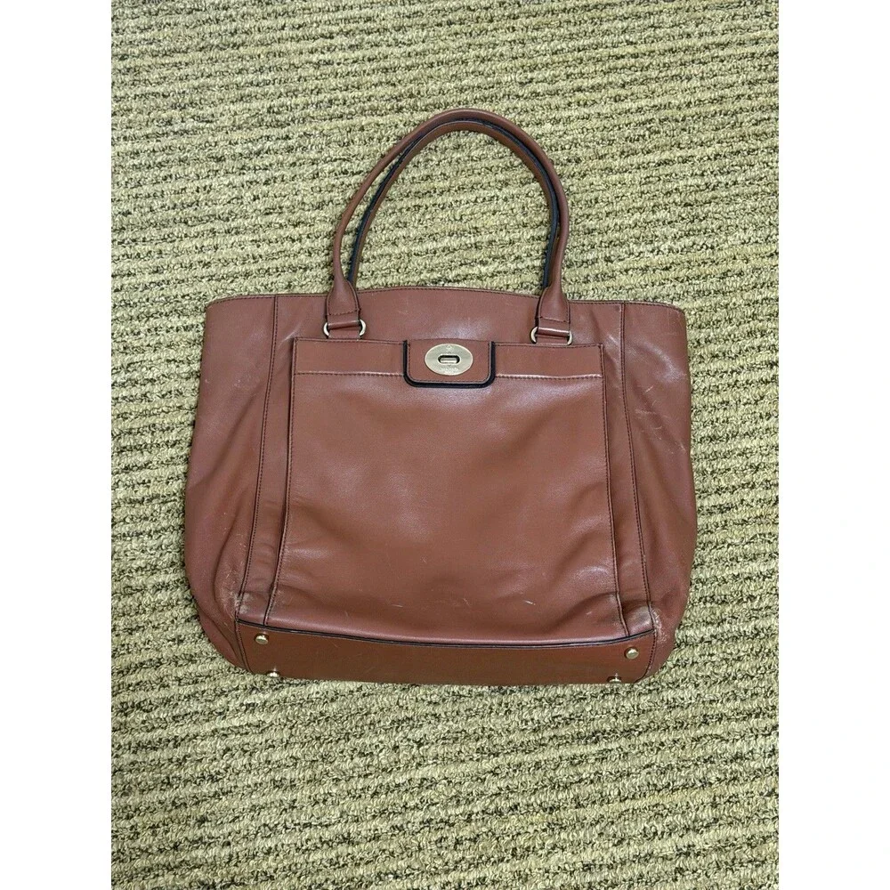 Kate Spade Hampton Road Davis Large Smooth Leather Tote Turnlock Purse Handbag